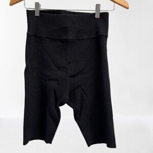 525 America Ribbed Knit Biker Shorts Stretch Athleisure Workout Black New XL